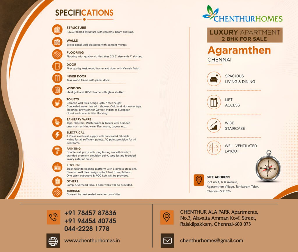 Agaramthen — Construction specifications