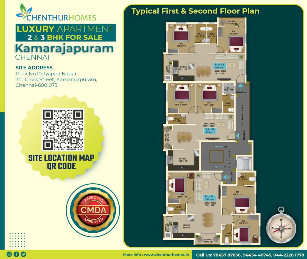 Iyyappa Nagar – Kamarajapuram — Typical first and second floor plan — Type 1
