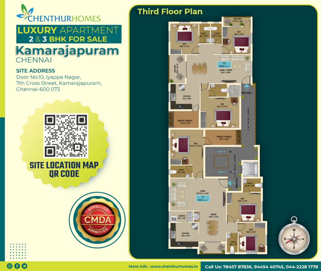 Iyyappa Nagar – Kamarajapuram — Typical first and second floor plan — Type 2
