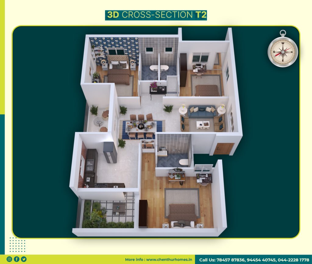 Iyyappa Nagar – Kamarajapuram — 3D cross section for T2