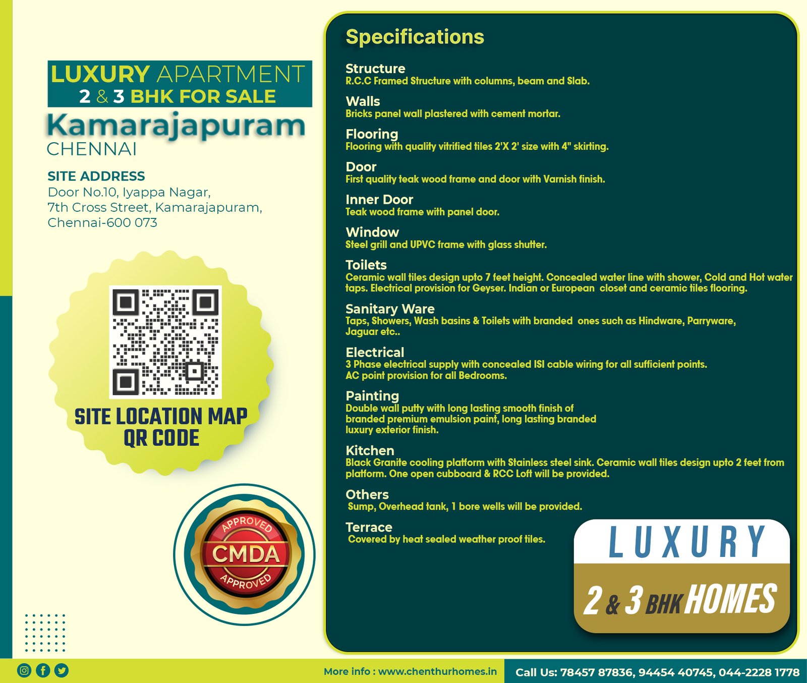 Iyyappa Nagar – Kamarajapuram — Construction specifications